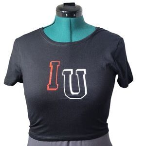 Short Sleeve Crop Top Indiana University IU Hoosiers Black Size M/L Bella Canvas